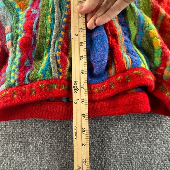 COOGI Australia Pure New Wool Sweater Colorful Red Crew Neck Pullover Medium - Picture 8 of 16